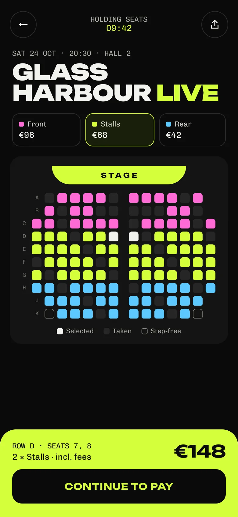 Floorplan, concert seat picker