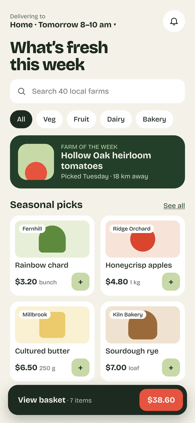 Stall, farm grocery delivery